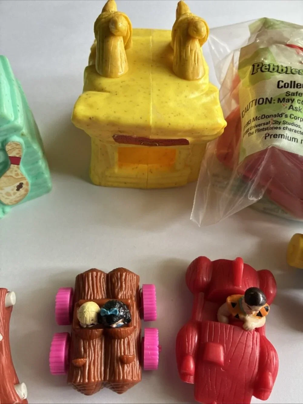 Vintage 1993 McDonalds The Flintstones Happy Meal Toy Lot Fred Wilma Pebbles